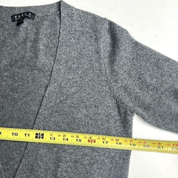 Karoo Mark Eisen Cashmere Gray Deep V-neck Sheath Sweater Dress sz 2, US S-M - Picture 14 of 15